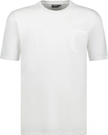Adamo Kody Regular fit T-shirt with Pocket White - Koszulki - T-shirty meskie Duże Rozmiary - 2XL-14XL