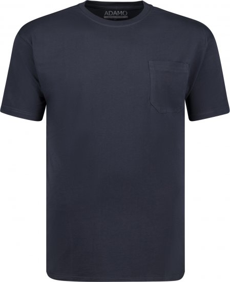 Adamo Kody Regular fit T-shirt with Pocket Navy - Koszulki - T-shirty meskie Duże Rozmiary - 2XL-14XL
