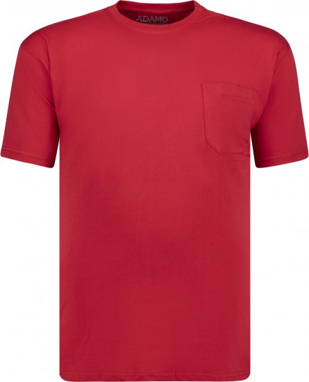 Adamo Kody Regular fit T-shirt with Pocket Red - Koszulki - T-shirty meskie Duże Rozmiary - 2XL-14XL