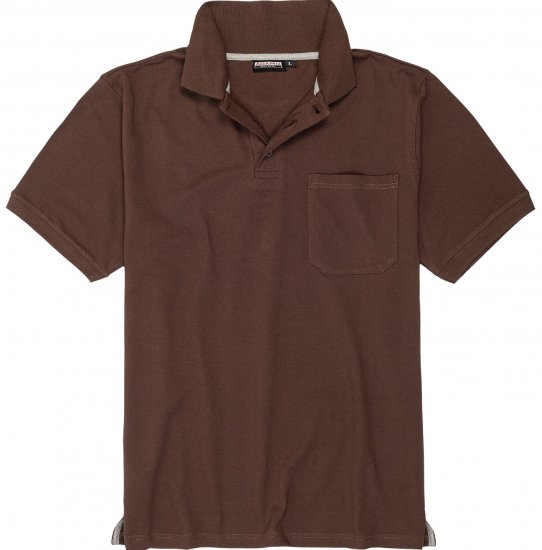Adamo Klaas Regular fit Polo Shirt with Pocket Braun - Koszulki polo - Koszulki Polo 2XL-8XL
