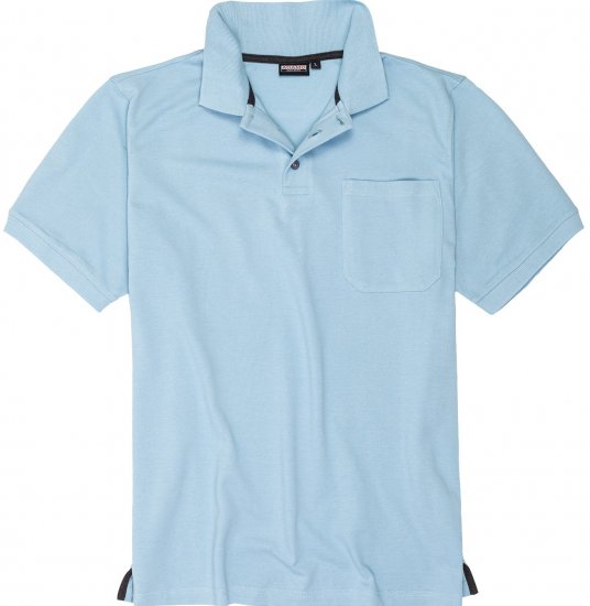 Adamo Klaas Regular fit Polo Shirt with Pocket Light Blue - Koszulki polo - Koszulki Polo 2XL-8XL