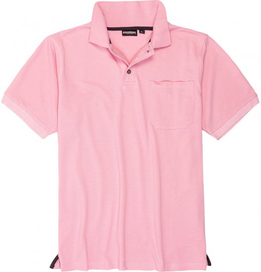 Adamo Klaas Regular fit Polo Shirt with Pocket Pink - Koszulki polo - Koszulki Polo 2XL-8XL