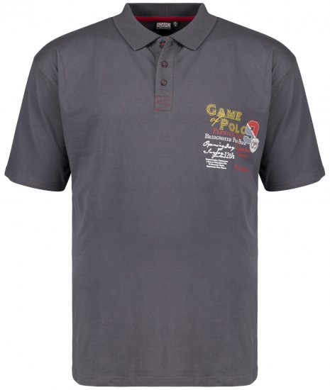 Adamo Perth Printed Polo Shirt Charcoal - Koszulki polo - Koszulki Polo 2XL-8XL