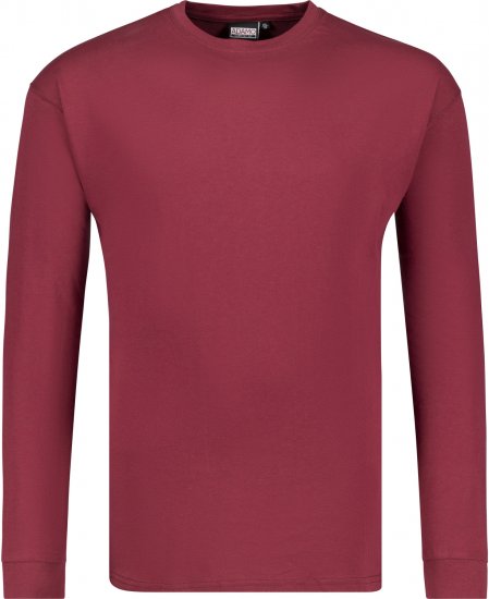 Adamo Floyd Comfort fit Long sleeve T-shirt Burgundy - Koszulki - T-shirty meskie Duże Rozmiary - 2XL-14XL