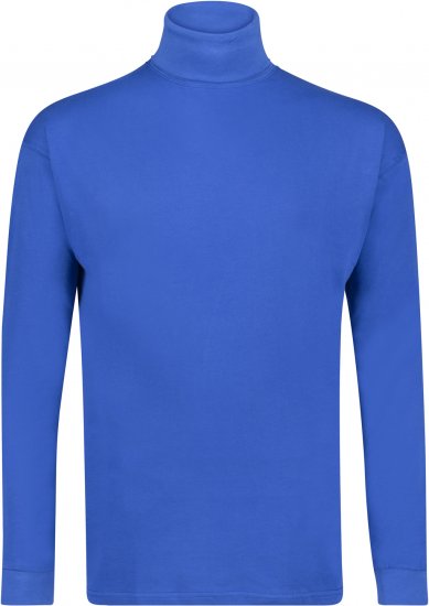Adamo Fabio Comfort fit Turtleneck Long sleeve T-shirt Royal blue - Koszulki - T-shirty meskie Duże Rozmiary - 2XL-14XL