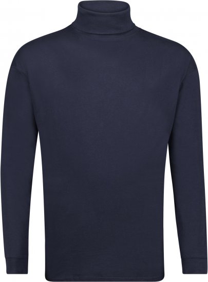 Adamo Fabio Comfort fit Turtleneck Long sleeve T-shirt Navy - Koszulki - T-shirty meskie Duże Rozmiary - 2XL-14XL