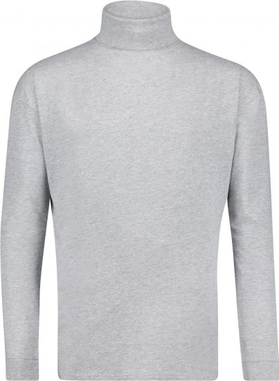 Adamo Fabio Comfort fit Turtleneck Long sleeve T-shirt Grey - Koszulki - T-shirty meskie Duże Rozmiary - 2XL-14XL