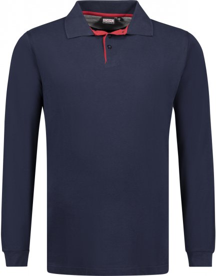 Adamo Peter Comfort fit Long sleeve Polo Navy - Koszulki polo - Koszulki Polo 2XL-8XL