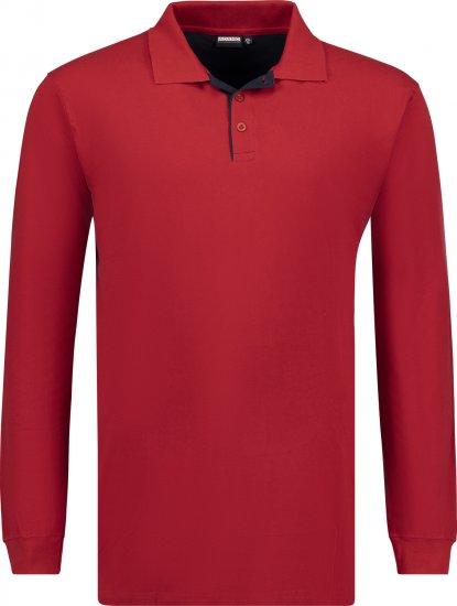 Adamo Peter Comfort fit Long sleeve Polo Red - Koszulki polo - Koszulki Polo 2XL-8XL