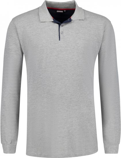 Adamo Peter Comfort fit Long sleeve Polo Grey - Koszulki polo - Koszulki Polo 2XL-8XL