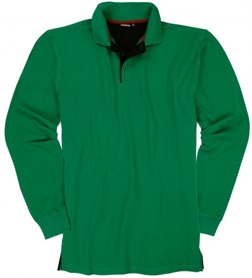Adamo Peter Comfort fit Long sleeve Polo Green - Koszulki polo - Koszulki Polo 2XL-8XL