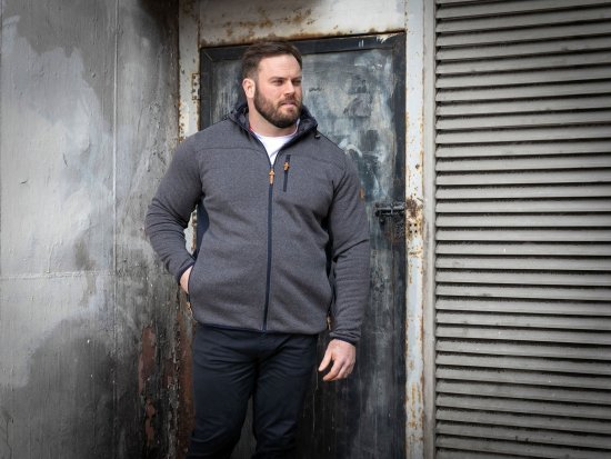 D555 Conrad Detachable Hood Bonded Fleece Zip Through Hoody Granatowy - Bluzy & bluzy z kapturem - Bluzy & Bluzy z kapturem 2XL-12XL