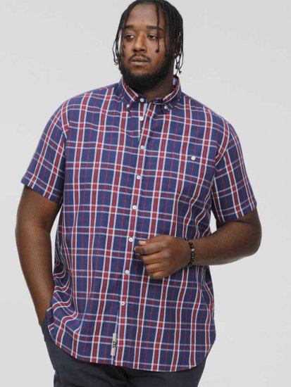 D555 ROYSTON S/S Shirt Navy - Koszule - Koszule 2XL-10XL