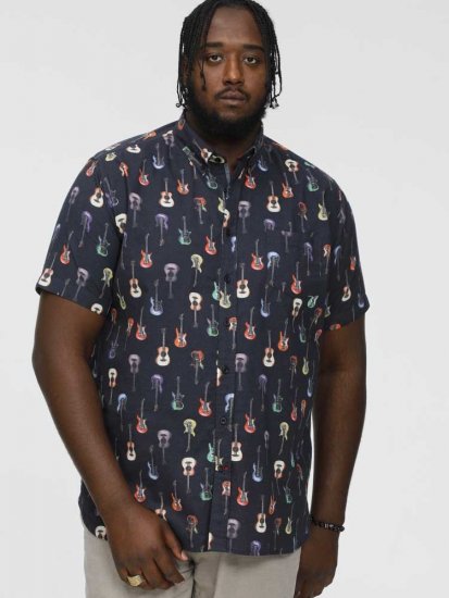 D555 BARRATT Guitar AO Printed Button Down Collar S/S Shirt - Koszule - Koszule 2XL-10XL