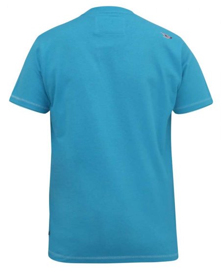 D555 AARON Surfers Paradise Printed Crew Neck T-Shirt Turquoise - Koszulki - T-shirty meskie Duże Rozmiary - 2XL-14XL