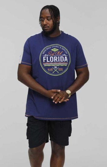 D555 CADMAN Florida Surf Club Printed Crew Neck T-Shirt - Koszulki - T-shirty meskie Duże Rozmiary - 2XL-14XL