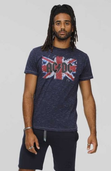 D555 DENNIS Official AC/DC Printed Crew Neck T-Shirt Navy Reno - Koszulki - T-shirty meskie Duże Rozmiary - 2XL-14XL