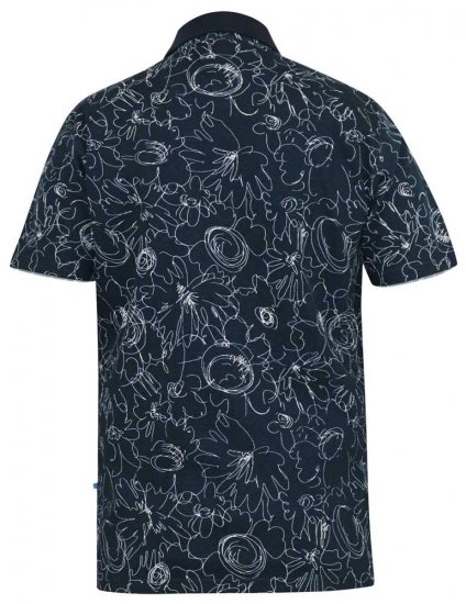 D555 ROLAND Printed Polo Shirt Navy - Koszulki polo - Koszulki Polo 2XL-8XL