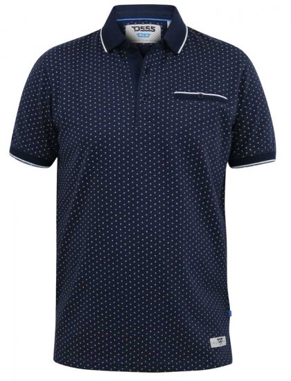 D555 DARWIN AO Printed Polo Shirt Navy - Koszulki polo - Koszulki Polo 2XL-8XL