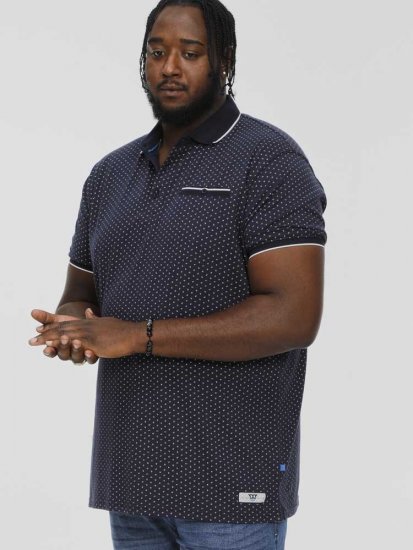 D555 DARWIN AO Printed Polo Shirt Navy - Koszulki polo - Koszulki Polo 2XL-8XL