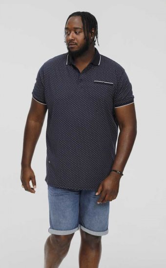 D555 DARWIN AO Printed Polo Shirt Navy - Koszulki polo - Koszulki Polo 2XL-8XL