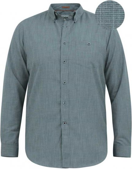 D555 RADCLIFFE Cross Hatch Soft Touch Slub Long Sleeve Shirt With Chest Patch Pocket Charcoal - Koszule - Koszule 2XL-10XL