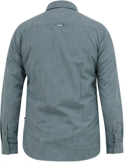 D555 RADCLIFFE Cross Hatch Soft Touch Slub Long Sleeve Shirt With Chest Patch Pocket Charcoal - Koszule - Koszule 2XL-10XL