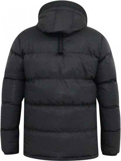 D555 DOMENIC Quilted Puffer Jacket With Half Micro Fleece Lining And Hood Black - Kurtki Męskie Duże Rozmiary - Kurtki Duże rozmiary 2XL-8XL