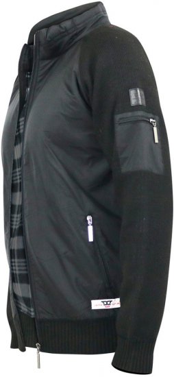 D555 MARSDEN Hybrid Knitted Jacket With Bonded Fleece Lining Black - Kurtki Męskie Duże Rozmiary - Kurtki Duże rozmiary 2XL-8XL