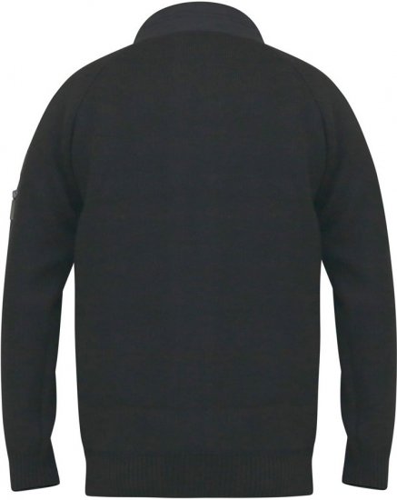 D555 MARSDEN Hybrid Knitted Jacket With Bonded Fleece Lining Black - Kurtki Męskie Duże Rozmiary - Kurtki Duże rozmiary 2XL-8XL