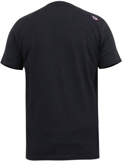 D555 EDWALTON NYCTY Camo Printed Crew Neck T-Shirt Washed Black - Koszulki - T-shirty meskie Duże Rozmiary - 2XL-14XL