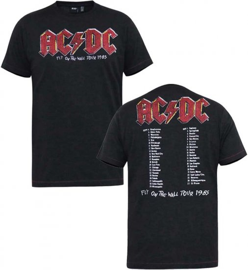 D555 JAILBREAK Official Ac/Dc Printed T-Shirt With Front And Back Print - Black - Koszulki - T-shirty meskie Duże Rozmiary - 2XL-14XL