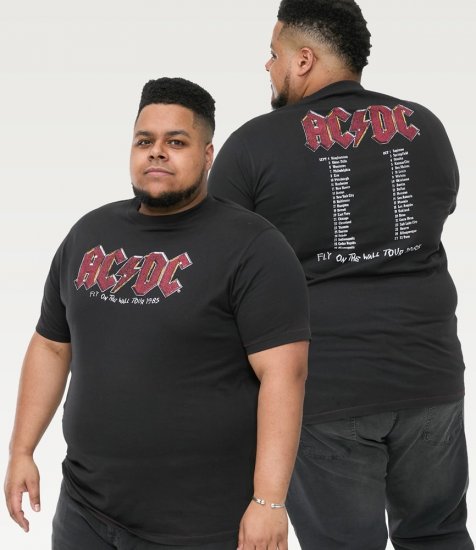 D555 JAILBREAK Official Ac/Dc Printed T-Shirt With Front And Back Print - Black - Koszulki - T-shirty meskie Duże Rozmiary - 2XL-14XL