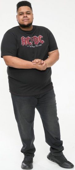 D555 JAILBREAK Official Ac/Dc Printed T-Shirt With Front And Back Print - Black - Koszulki - T-shirty meskie Duże Rozmiary - 2XL-14XL