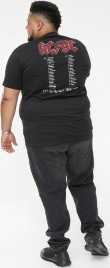 D555 JAILBREAK Official Ac/Dc Printed T-Shirt With Front And Back Print - Black - Koszulki - T-shirty meskie Duże Rozmiary - 2XL-14XL