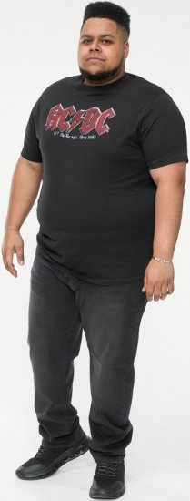 D555 JAILBREAK Official Ac/Dc Printed T-Shirt With Front And Back Print - Black - Koszulki - T-shirty meskie Duże Rozmiary - 2XL-14XL