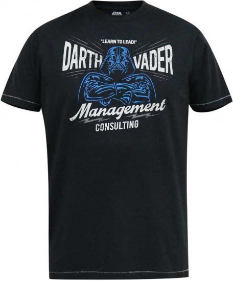 D555 SOLO Official Star Wars Management Consulting Printed T-Shirt Black Reno - Koszulki - T-shirty meskie Duże Rozmiary - 2XL-14XL