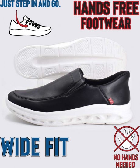 D555 Carlisle 2 Kingsize Hands Free Shoes Black - Buty męskie 40-52 - 
