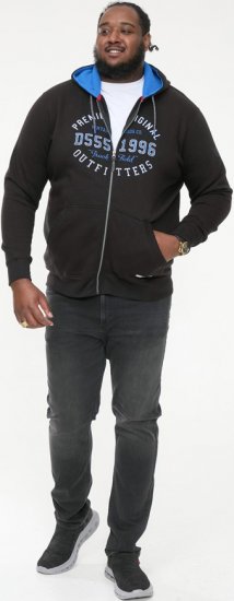 D555 LINGARD Full Zip Hoody With Original Chest Print Black - Bluzy & bluzy z kapturem - Bluzy & Bluzy z kapturem 2XL-12XL