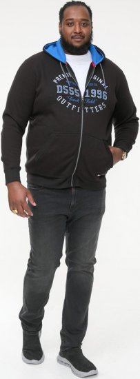 D555 LINGARD Full Zip Hoody With Original Chest Print Black - Bluzy & bluzy z kapturem - Bluzy & Bluzy z kapturem 2XL-12XL