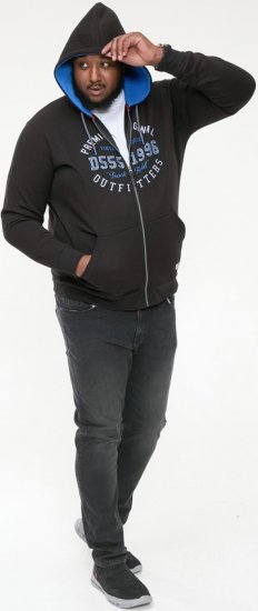 D555 LINGARD Full Zip Hoody With Original Chest Print Black - Bluzy & bluzy z kapturem - Bluzy & Bluzy z kapturem 2XL-12XL