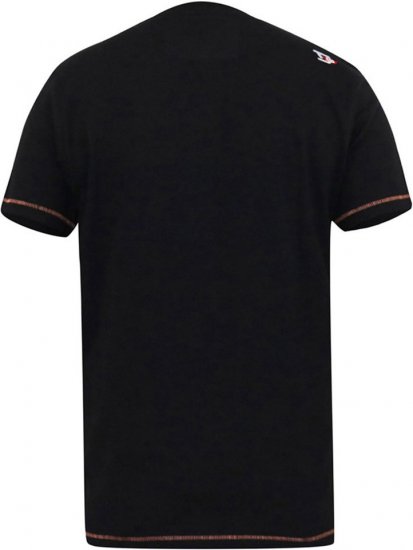 D555 LORNE Motor Bike Splatter Printed Crew Neck T-Shirt Washed Black - Koszulki - T-shirty meskie Duże Rozmiary - 2XL-14XL