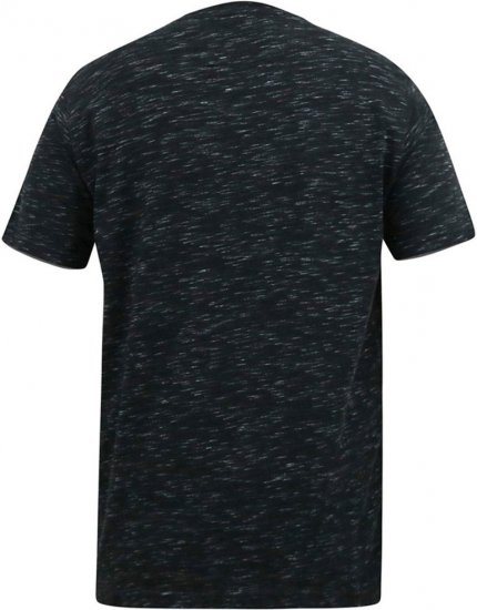 D555 ORSTON Reno Fabric Crew Neck T-Shirt With Chest Embroidery Black Reno - Koszulki - T-shirty meskie Duże Rozmiary - 2XL-14XL
