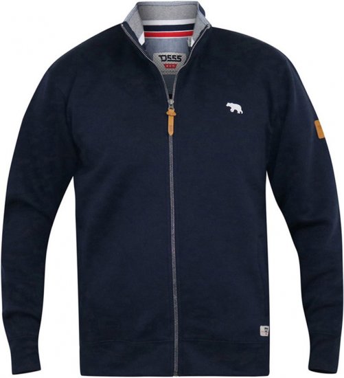 D555 NASHUA Zip Through Sweatshirt In Fleece Navy - Bluzy & bluzy z kapturem - Bluzy & Bluzy z kapturem 2XL-12XL