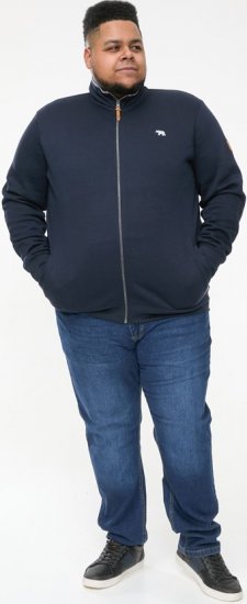 D555 NASHUA Zip Through Sweatshirt In Fleece Navy - Bluzy & bluzy z kapturem - Bluzy & Bluzy z kapturem 2XL-12XL