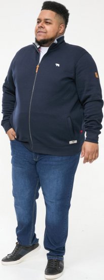 D555 NASHUA Zip Through Sweatshirt In Fleece Navy - Bluzy & bluzy z kapturem - Bluzy & Bluzy z kapturem 2XL-12XL