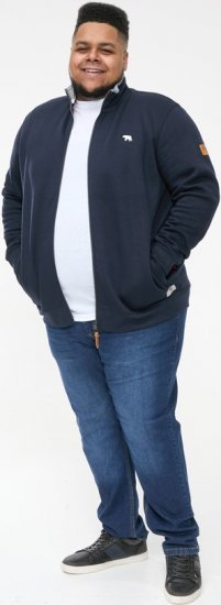 D555 NASHUA Zip Through Sweatshirt In Fleece Navy - Bluzy & bluzy z kapturem - Bluzy & Bluzy z kapturem 2XL-12XL