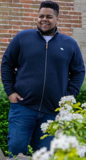 D555 NASHUA Zip Through Sweatshirt In Fleece Navy - Bluzy & bluzy z kapturem - Bluzy & Bluzy z kapturem 2XL-12XL