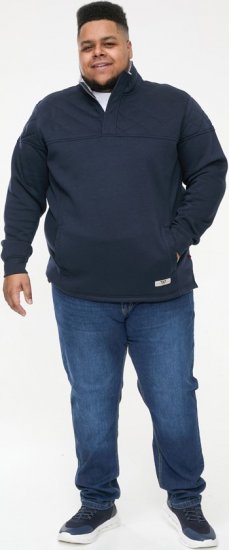 D555 SWANN Quarter Neck Sweatshirt With Quilted Top Panel Navy - Bluzy & bluzy z kapturem - Bluzy & Bluzy z kapturem 2XL-12XL