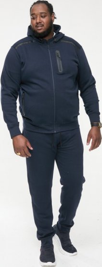 D555 GABRIEL Couture Zip Through Hoody With Reversible Zips Navy - Bluzy & bluzy z kapturem - Bluzy & Bluzy z kapturem 2XL-12XL
